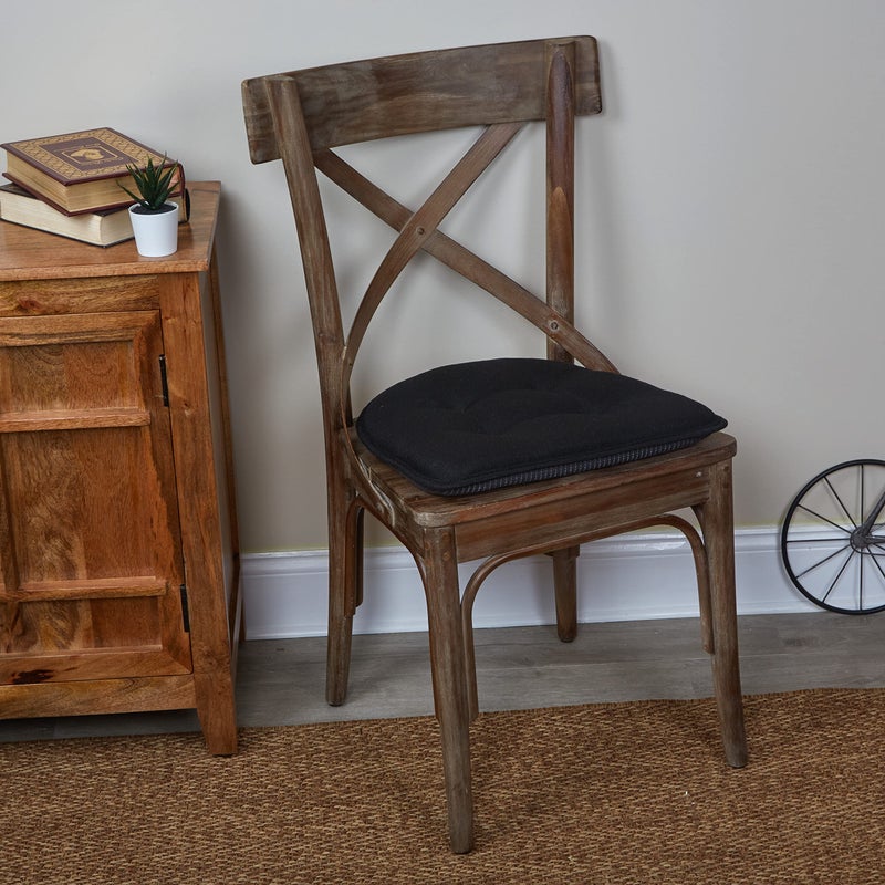 Klear Vu Omega Non-Slip Chair Cushions, Assembled in USA, U-Shaped Skid-Proof Seat Pads for Dining Room, Kitchen, Office, 15"x16", Solid Midnight Black, 4 Pack - Image 5